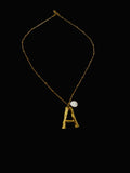 Signature Letter Necklace (Pearl)