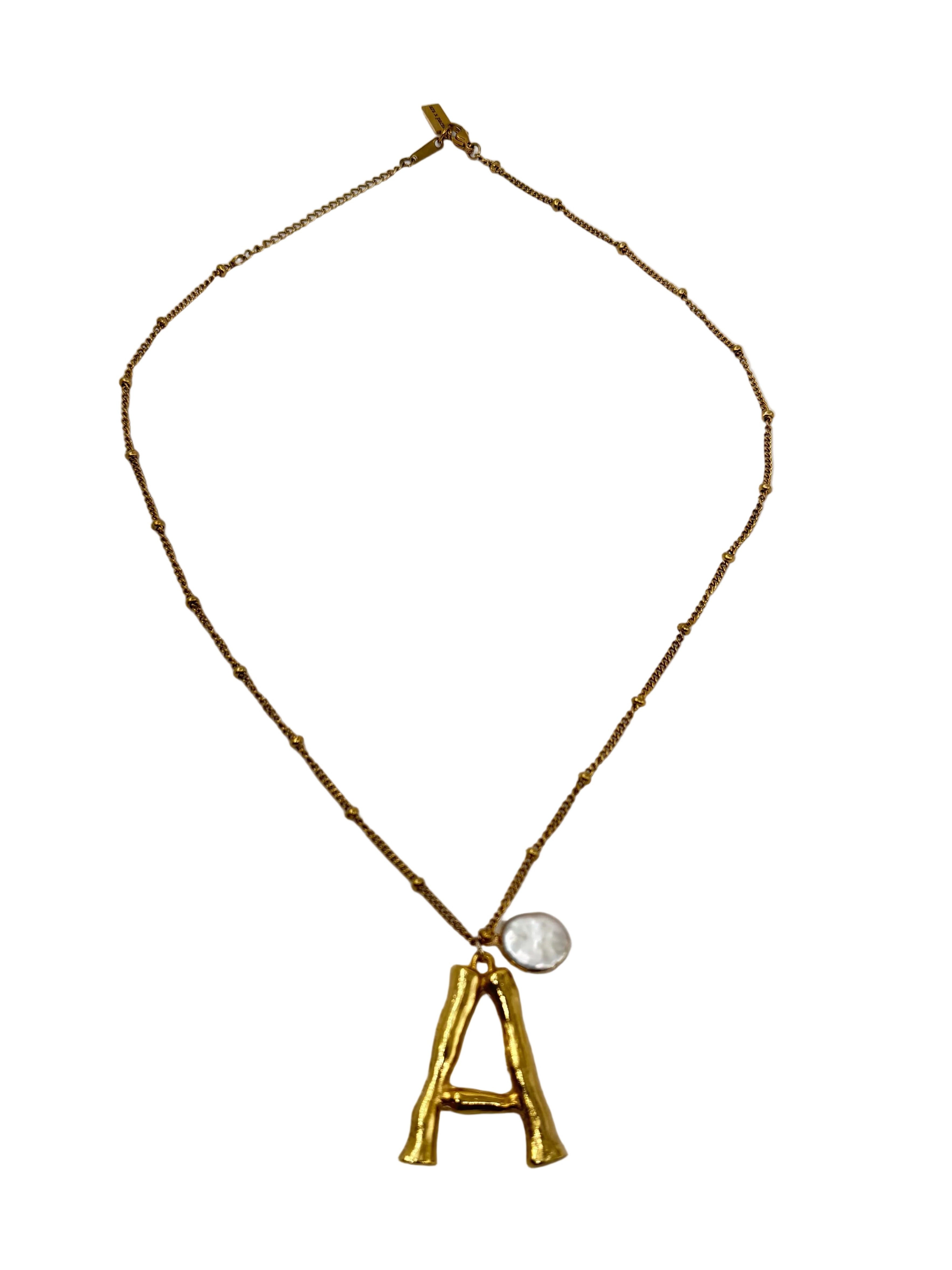 Letter Series Necklace (Pearl)