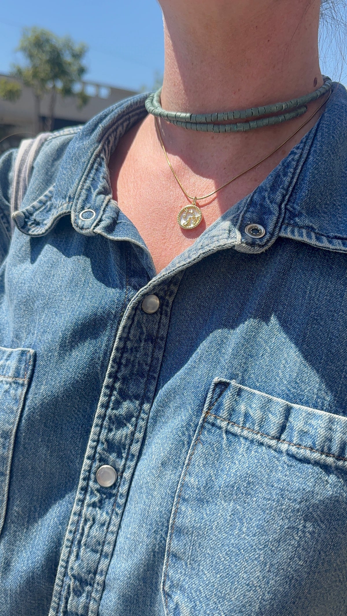 Mother of Pearl Zodiac Coin Necklace