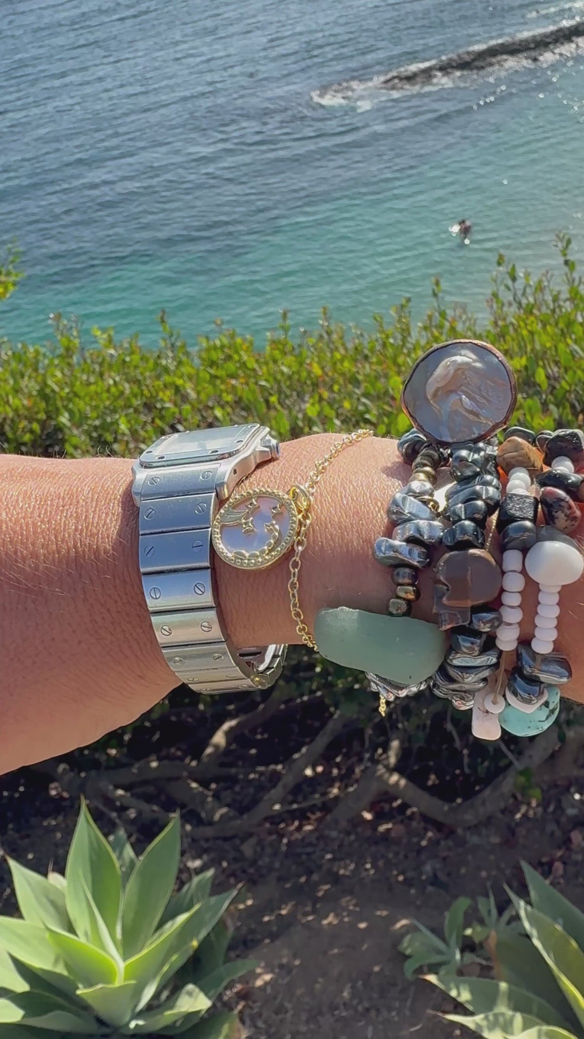 Mother of Pearl Zodiac Coin Bracelet