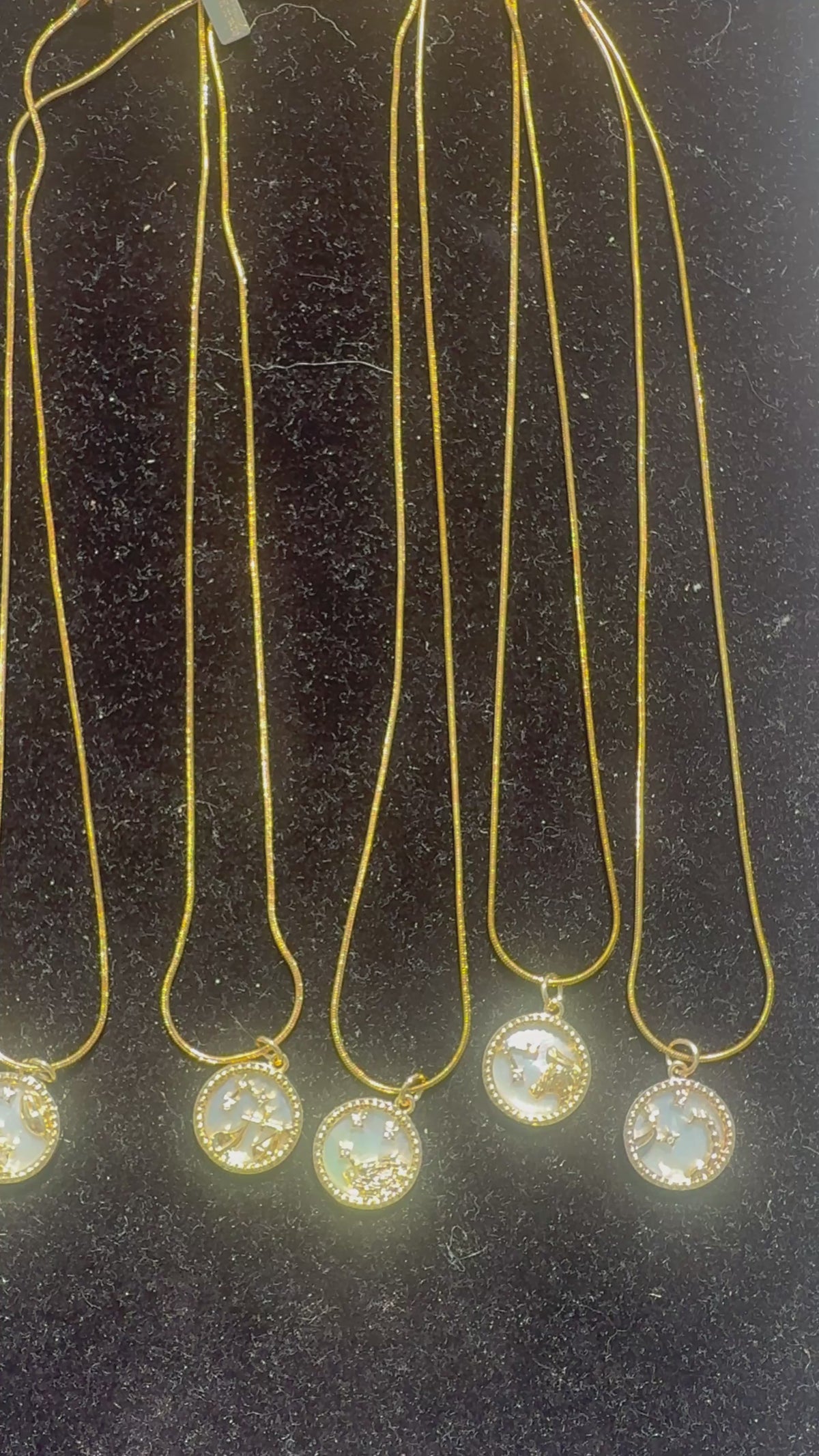 Mother of Pearl Zodiac Coin Necklace