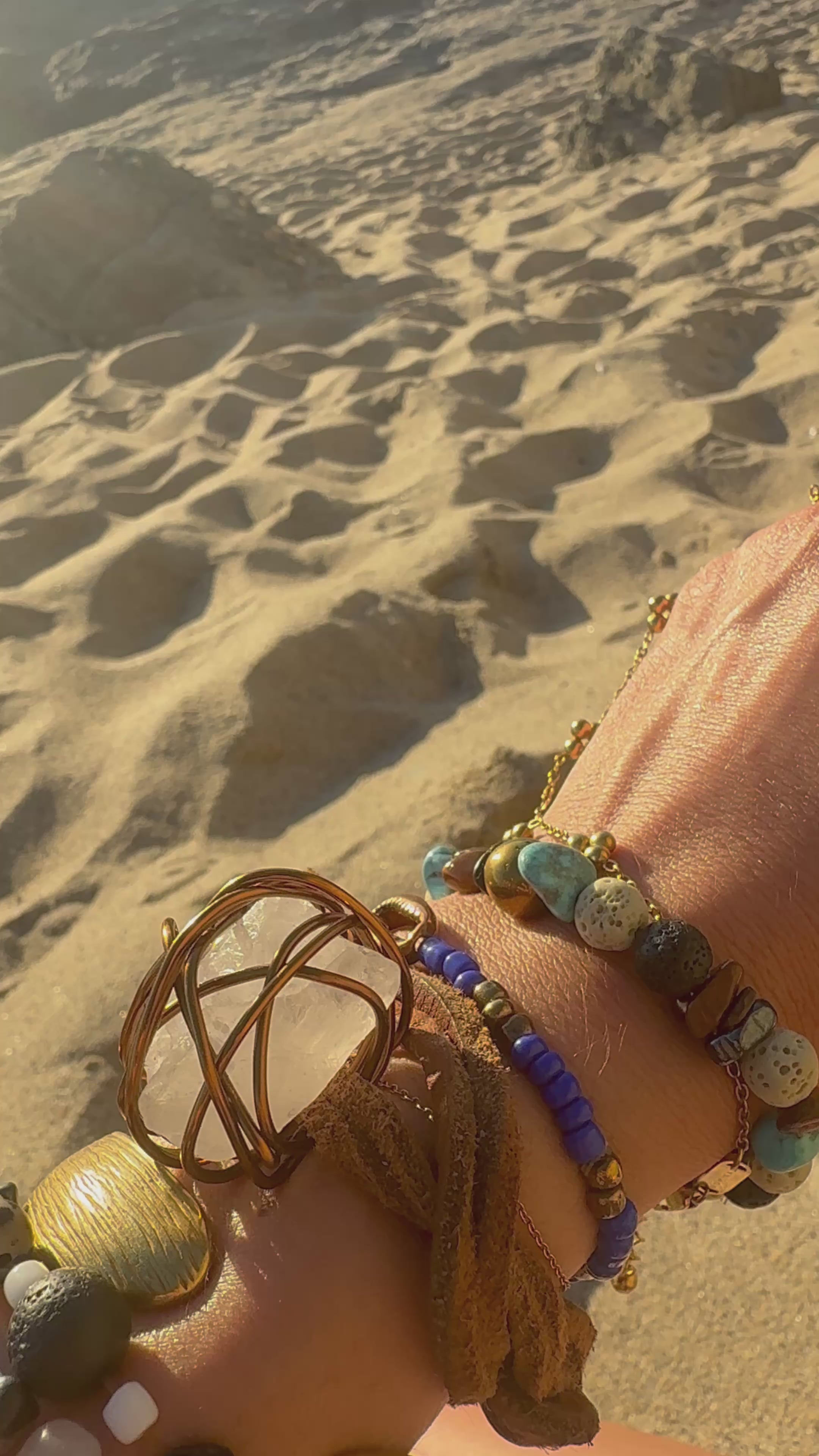 Warrior Leather Wrap (White Quartz)