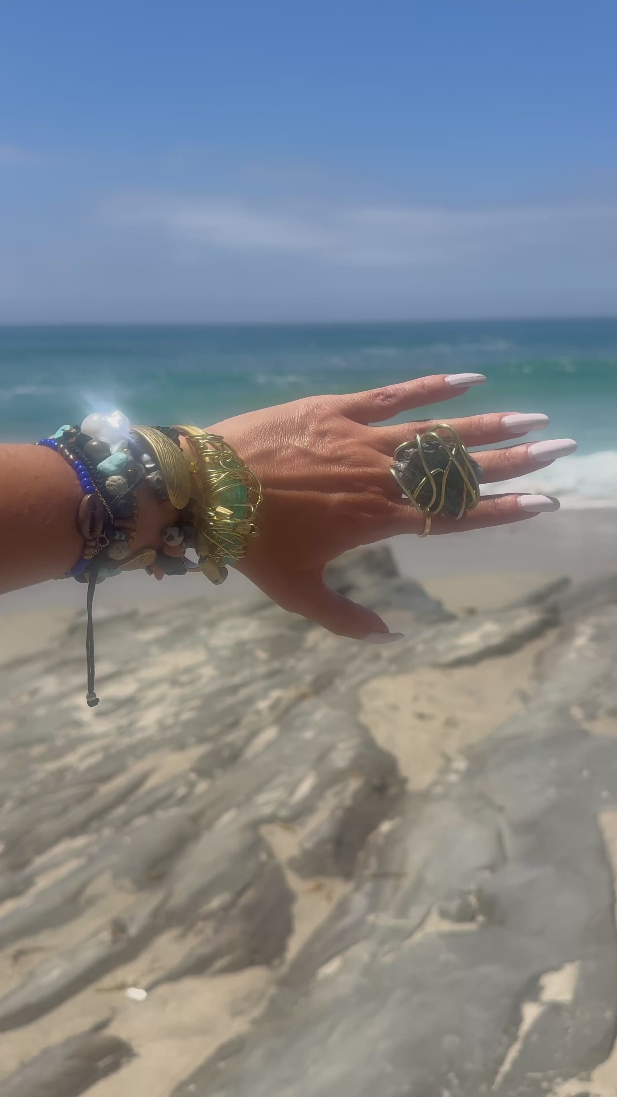 Emerald Quartz Cuff