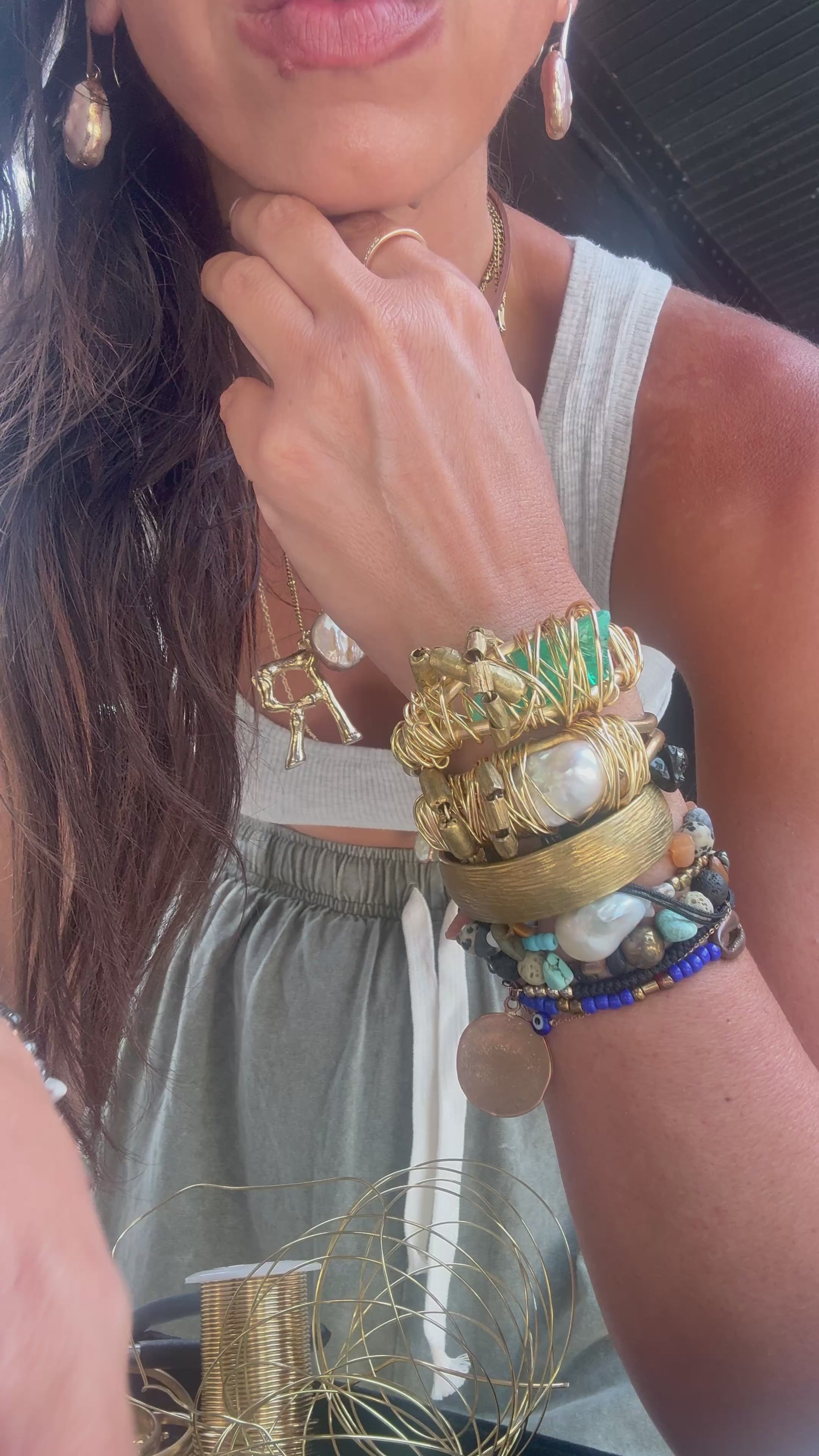 Emerald Quartz Cuff