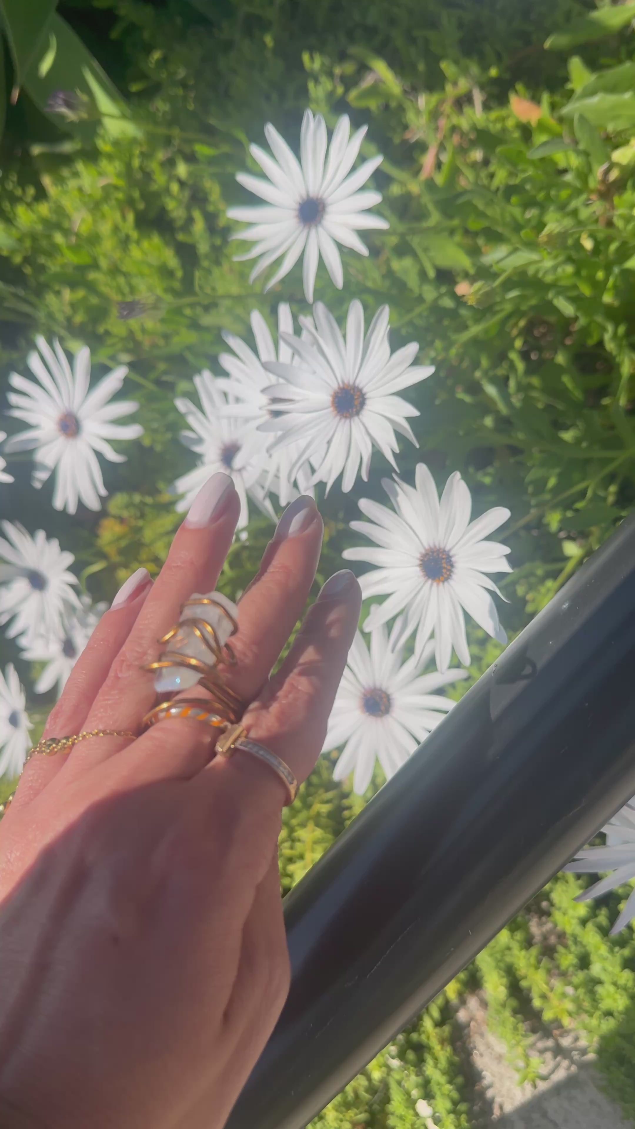 White Quartz Copper Ring